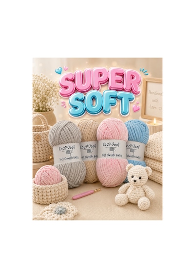 Kadife İp Soft Chenille Bulky 5'li Paket 5x100 Gr 120 Mt El Örgü İpi Çikolata - 875823131