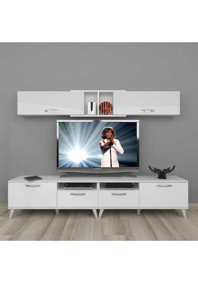 Decoraktiv Eko 5220 Mdf Retro Tv Ünitesi Tv Sehpası Beyaz