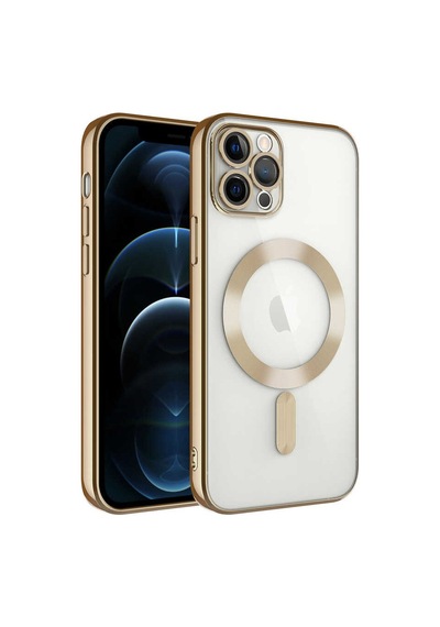 Apple Uyumlu iPhone 11 Pro Kılıf Magsafe Özellikli Metal Lazer Silikon Kapak Fc2855
