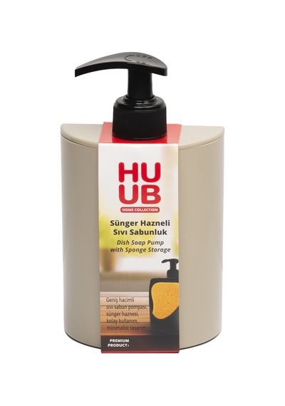 Huub Sünger Hazneli Sıvı Sabunluk Açık Beyaz