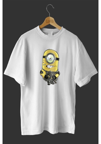 Noıssey -wed Belalı Minyon Tasarım Baskılı Oversize T-shirt Tişört Beyaz