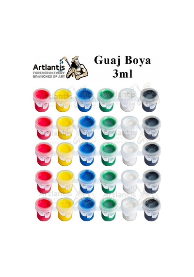 Guaj Boya 3 Ml 6 Renk 5 Paket Mini Küçük Guaj Boya Etkinlik Boyama Boyası Su Bazlı Resim Okul Öncesi Kreş Ana Sınıfı Çok Renkli
