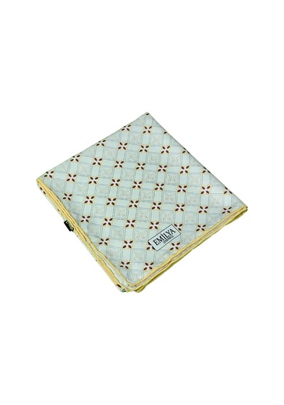 Mim Eşarp Emilya Rayon Desenli Eşarp 90x90 Cm Sarı - Beyaz