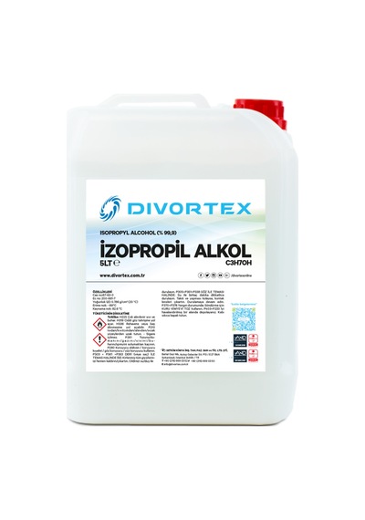 Divortex Ipa Izopropil Alkol C3H70H % 99.9 Saflık 5 Lt. 3.94 Kg