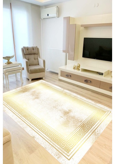 Eliana Home Dijital Baskı Yıkanabilir Kaymaz Taban Salon Halısı Ve Yolluk Rvg0833-fnl43 Sarı