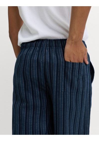 Marks & Spencer Saf Pamuklu Çizgili Pijama Altı T07005128 Lacivert