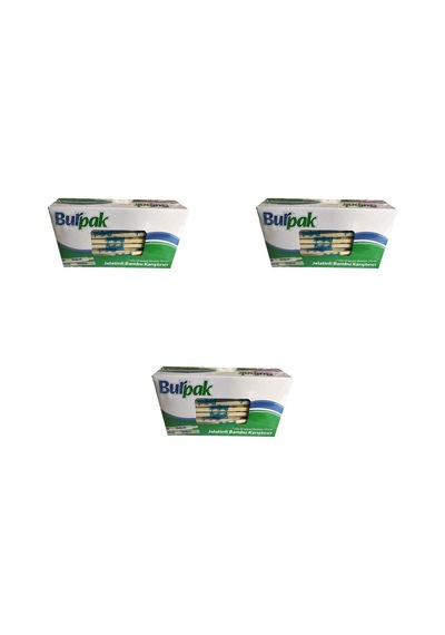 Burpak Jelatinli Tahta Ahşap Bambu Karıştırıcı Çubuk Kaşık - 12 Cm. - 200 Adetlik 3 Paket Kahverengi