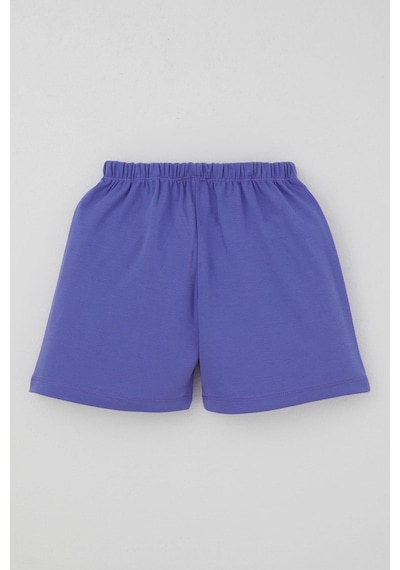 Breeze Kız Çocuk Şortlu Pijama Takımı Çiçek Desenli 4-8 Yaş, Pudra