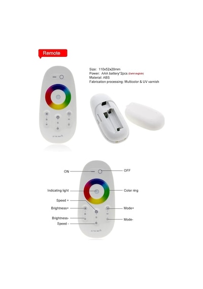 Dokunmatik Uzaktan Kumanda Led Rgb Kontrol Cihazı Dc 5-24v Karartma Dinamik Modu Diğer