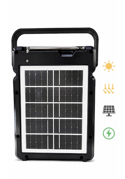 2730sl Solar Şarjlı Bluetooth Hoparlör Fm Radyo Usb/tf Kart Led Fener Kamp Lambası Powerbank