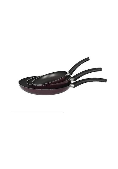 Mehtap 3 Lü Teflon Tava Seti 18+22+26 CM Kırmızı-mor