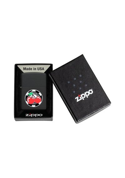 Zippo Cherries Poker Chip Emblem Dizayn Çakmak Siyah