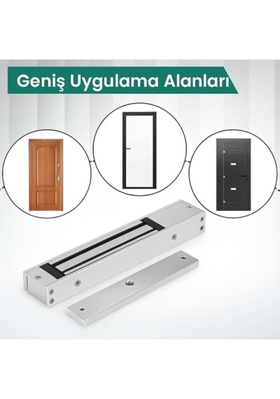Ayrex 280 Kg Manyetik Kapı Kilidi, Elektromanyetik 12 V 420 Ma, L-z Aparat Dahil, Fail-safe Sistem, Led Göstergeli Ano