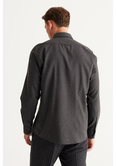 AC&Co / Altınyıldız Classics Erkek Antrasıt Recycle Slim Fit Dar Kesim Gizli Düğmeli Yaka Pamuklu Flanel Oduncu Gömlek Antrasit AC&Co / Altınyıldız Classics Erkek Antrasıt Recycle Slim Fit Dar Kesim Gizli Düğmeli Yaka Pamuklu Flanel Oduncu Gömlek Antrasit