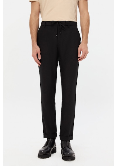 Twn Slim Fit Siyah Armürlü Jogger Pantolon 4ec03kv703503 001