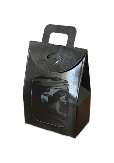 Kına Ve Çerez Çantası Pencereli Karton 7.5X11X4 (20 Adet) Siyah N11.1979