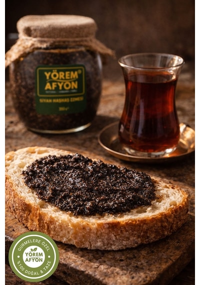 Yörem Afyon Meşhur Afyonkarahisar Taş Değirmende Öğütülmüş Cam Siyah Haşhaş Ezmesi 350gr.