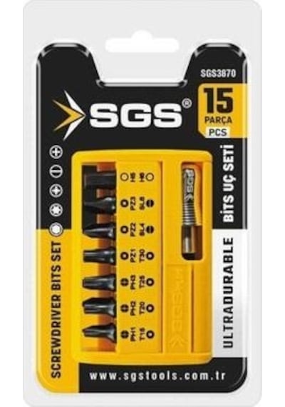 Sgs 3870 Bits Uç Ve Hızlı Adaptör Seti 15 Parça