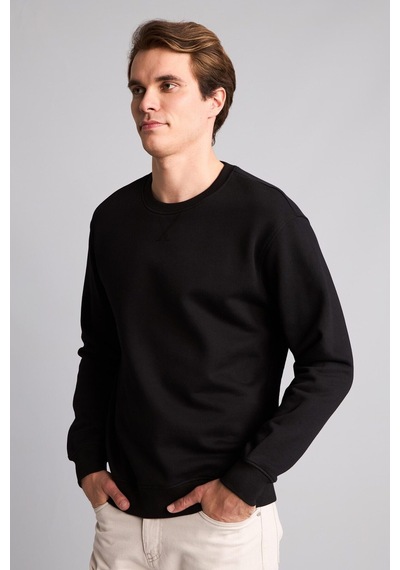 Defacto Pamuklu Regular Fit Basic Sweatshirt E8339ax26aubk81 Siyah-bk81