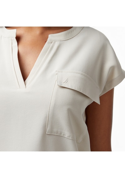 Nautica Kadın Bej Relaxed Fit Gömlek Düz 55w090t Bej