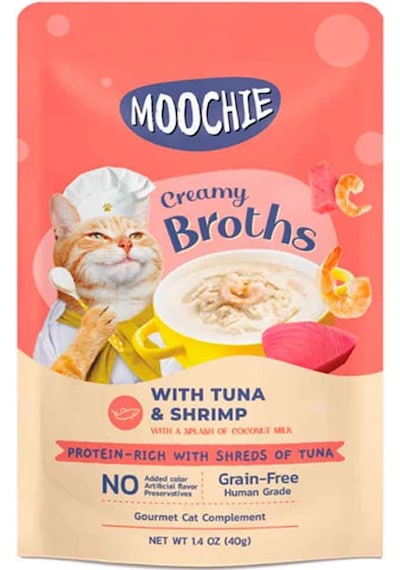 Moochie Tahılsız Parça Ton Balığı Karidesli Kedi Çorbası 40 G