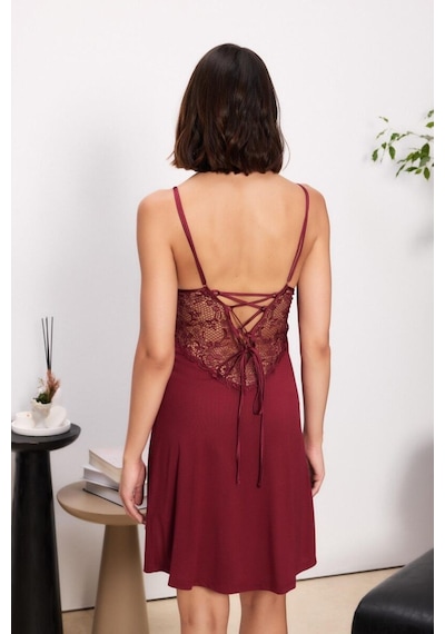 Pierre Cardin Bordo 6'lı Modal Gecelik Sabahlık Çeyiz Seti 5000 Bordo