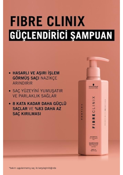 Fibre Clinix Güçlendirici Şampuan 300ml Yıpranmış Ve İşlem Görmüş Saçlar
