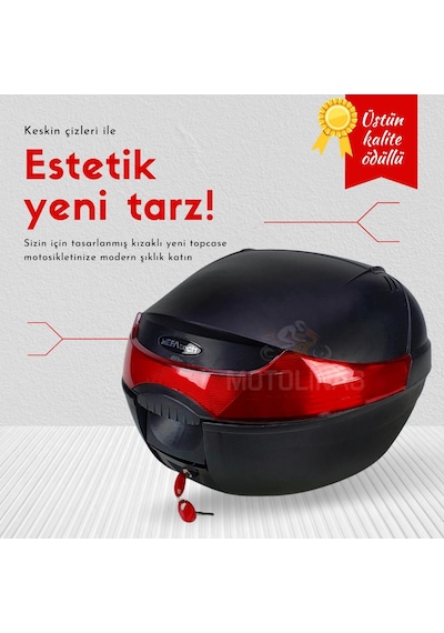 Mefatech Mf33 33Lt Siyah Çanta Topcase Kızaklı Full Aparatlı