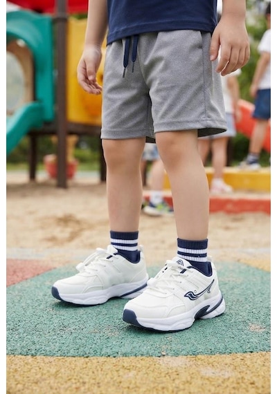 Pepino 2348 Anatomik Lastik Bağcıklı Kalın Taban Sneaker Çocuk Spor Ayakkabı Beyaz