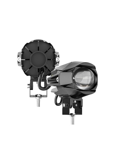 Motosiklet Led Lazer Sis Farı 2 Adet Delici Modifiye Beyaz Sarı Çift Renk 12-80 Volt