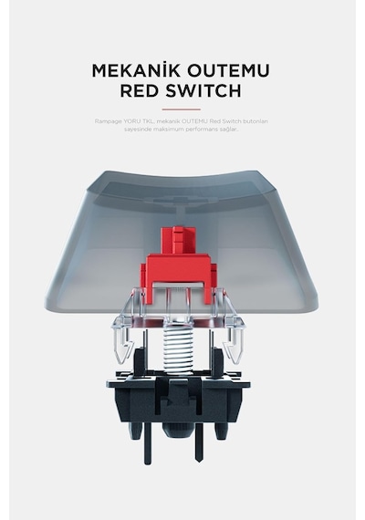 Yoru Tkl Type-c Outemu Rgb Red Swich Mekanik Oyuncu Klavyesi- Gri/siyah