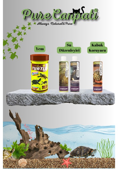 Purecanpati Kaplumbağa Bakım,mix Yem Seti Kabuk Koruyucu Ve Su Düzenleyici