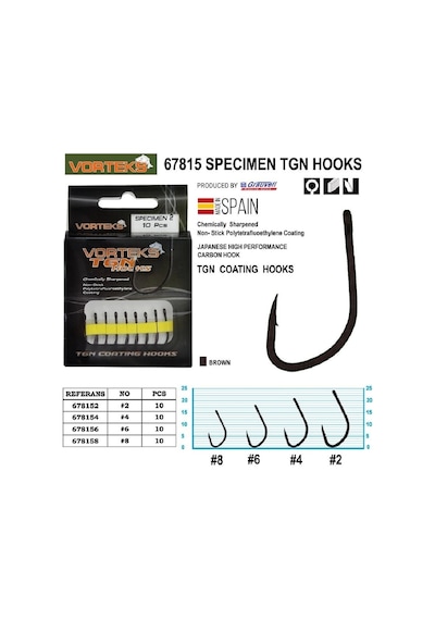 Vorteks 6781 Specimen Tgn Sazan İğnesi 10 Lu Paket No:6 - Standart