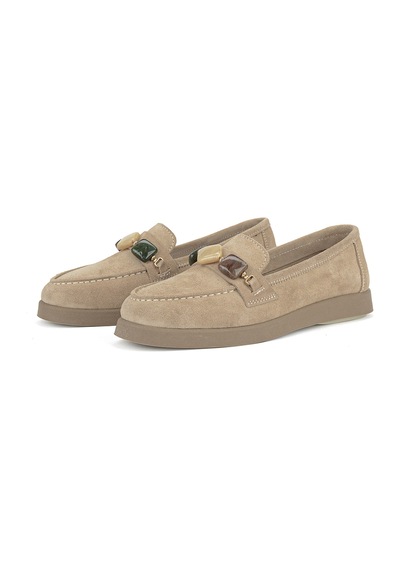 Ziya, Kadın Hakiki Deri Loafer Ayakkabı 161359z710 Bej 161359z710 340