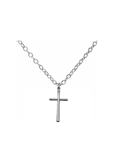 Minimal Tasarım Haç Figürlü Unisex Kolye 60 Cm Zincirli, Metal Şık Ve Zarif Takı Çok renkli