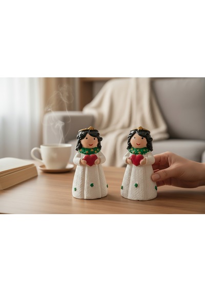 2 Li Yılbaşı Hediyelik Melek Biblo 2 Li Set