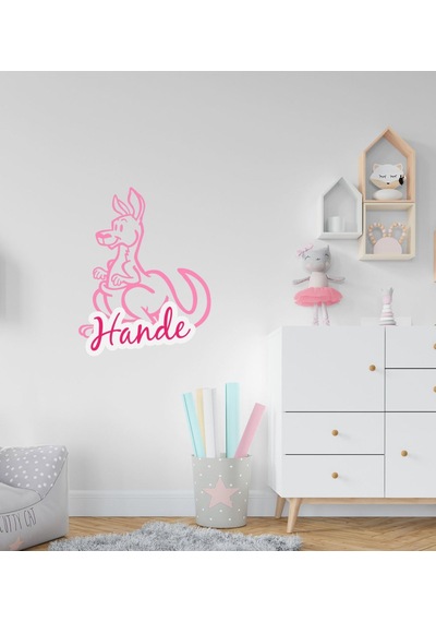 Kişiye Özel Kanguru Tasarımlı Çocuk Odası Duvar Sticker-2