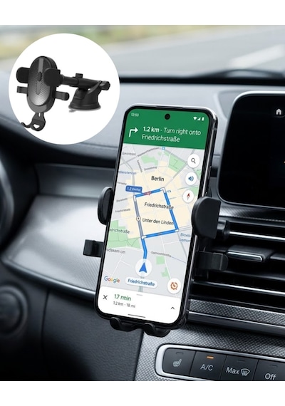 Araç Havalandırma Telefon Tutucu 360 Derece Döner Otomatik Kilitli Stand Renkli