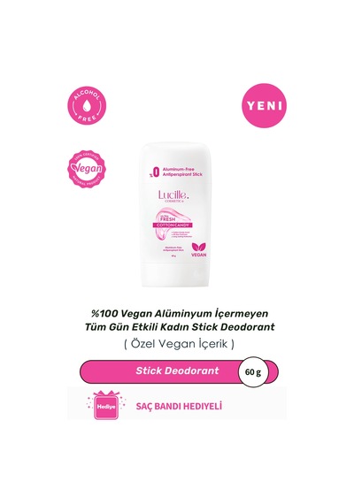 Lucille Cotton Candy Vegan Kadın Stick Deodorant 60 G