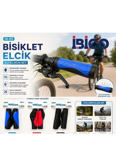 2 Pcs Set Renkli - Silikon Bisiklet Elcik 5580 Çok Renkli