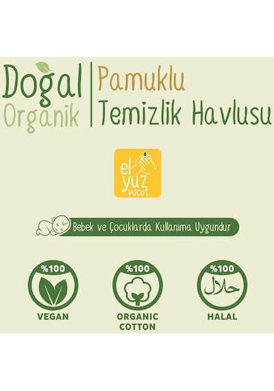 Sleepy Doğal Organik Pamuklu Temizlik Havlusu 6x50 300 Yaprak