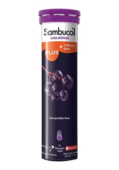 Plus Kara Mürver Ekgerginliki C Vitamini + Çinko Efervesan Gıda Takviyesi 1 X 15 Tablet