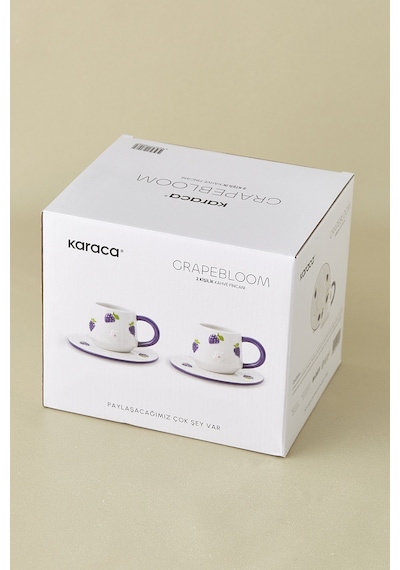 Karaca Grapebloom 2 Kişilik Kahve Fincan Takımı 100 Ml Mor