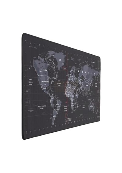 Dünya Haritası Ekstra Büyük Genişletilmiş Kaymaz Kauçuk Oyun Mouse Pad & Klavye Masa Mat Bilgisayar Aptop İçin 900 Mm X 400 Mm X 2 Mm L Zmp253 Siyah Dünya Haritası, 90 X 40 Cm