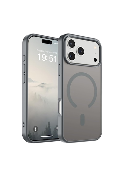 Güçlü Manyetik Telefon Kılıfı, Apple iPhone Uyumlu 18 Pro / 17 Pro , Mag-safe İle Uyumlu Askeri Düzey Düşme Koruması Güçlü Silikon Kenarlar İnce Yarı Saydam Mat Koruyucu Kılıf Gri Sku: Zeusb0fcmq5djc 1