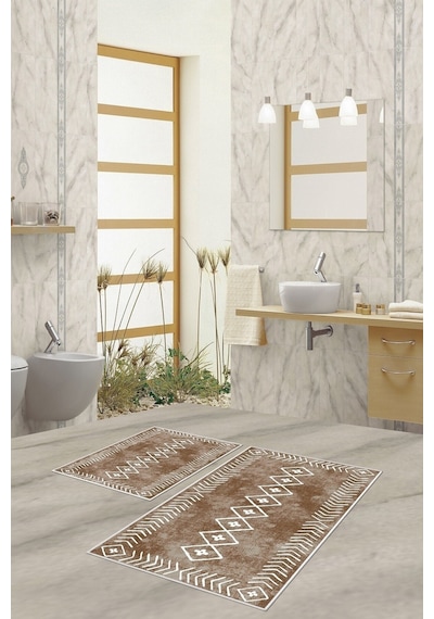 West Home Dijital Baskı Yıkanabilir Kaymaz Taban Salon Halısı Mutfak Halısı Yolluk Ve Banyo Paspası Wh 375 Sand
