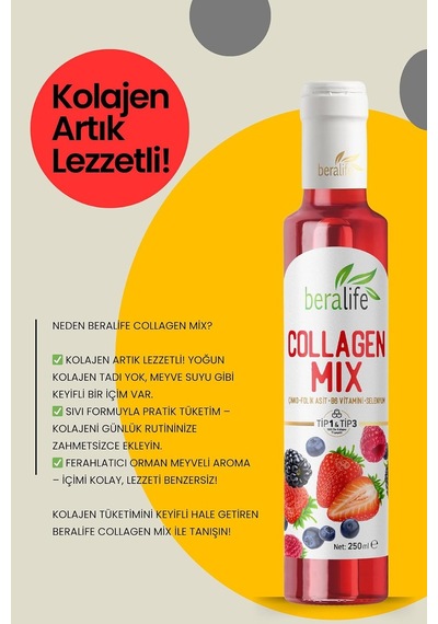 Tr Beralife Collagen Mix-doğal Kolajenli Içecek Tip 1-tip 3 Kolajen