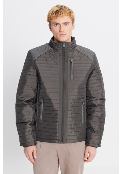 AC&Co / Altınyıldız Classics Erkek Hakı Standart Fit Normal Kesim Dik Yaka Desenli Mont Haki AC&Co / Altınyıldız Classics Erkek Hakı Standart Fit Normal Kesim Dik Yaka Desenli Mont Haki
