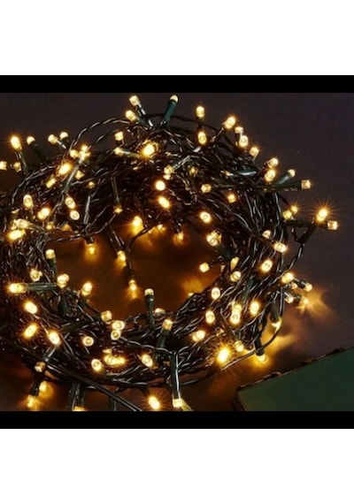 10m 100 Led Boncuk Lamba Gün Işığı Siyah Kablo Sarı 21382431