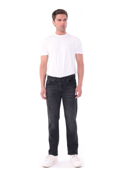 Blayn Jeans Erkek Tint Efekt Diz İzi Yapmayan Pamuklu Esnek Denim Jean Kot Pantolon Regular Kalıp Antrasit Efektli